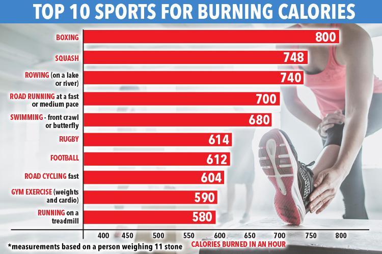 sports calorie chart
